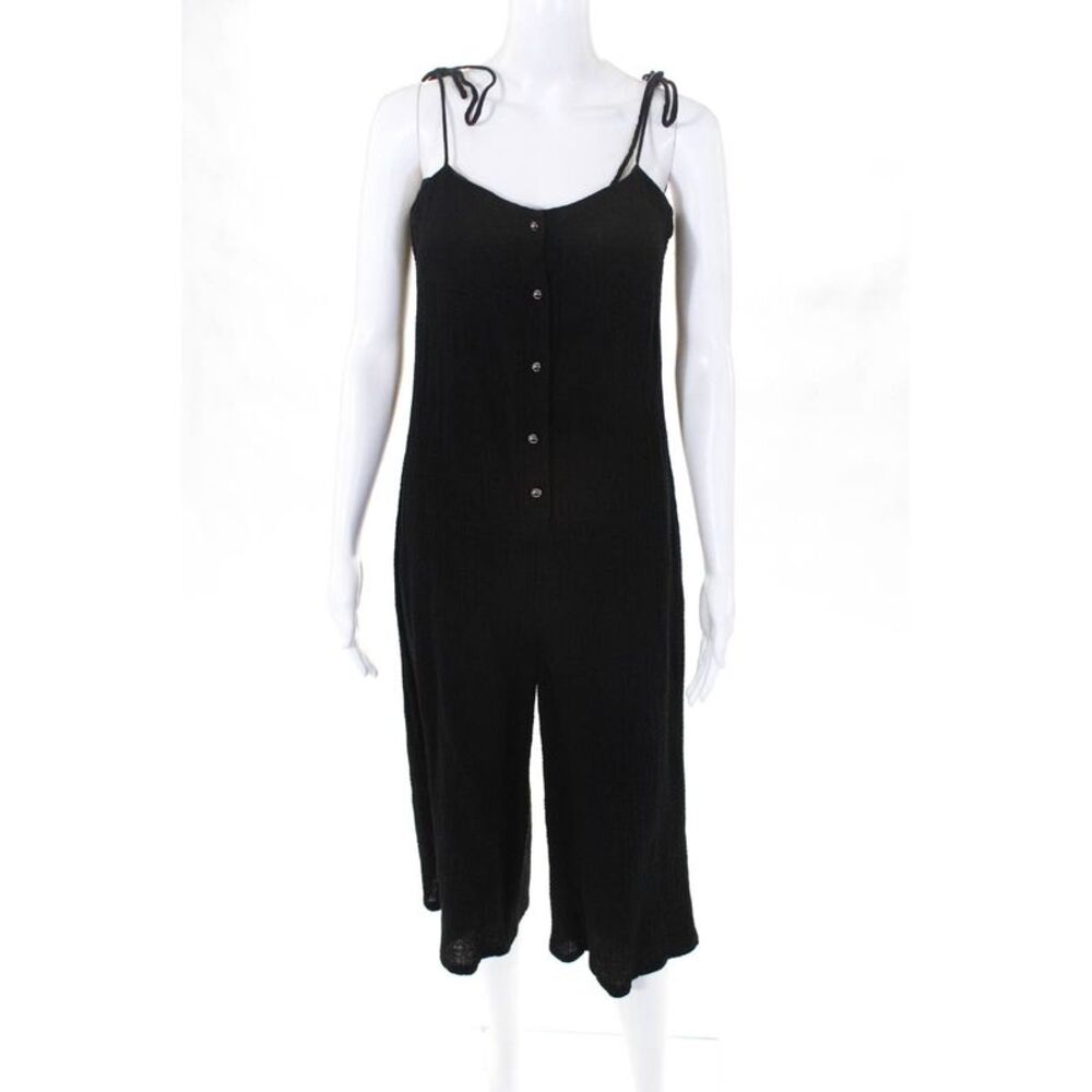 Bec & Bridge Womens Cropped Leg Emilie V Neck Jumpsuit Black Size 6 10967188
